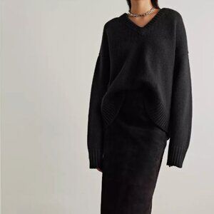 The Row Davion Wool Top Black X-Large